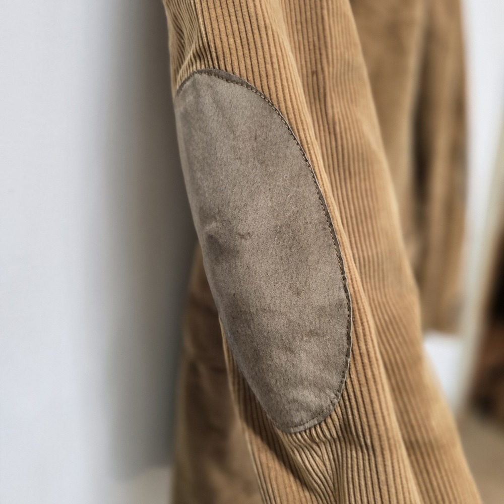 Vintage Richman Sport Coat Mens 39 L Camel Tan Corduroy Western Elbow Patch - Picture 5 of 11